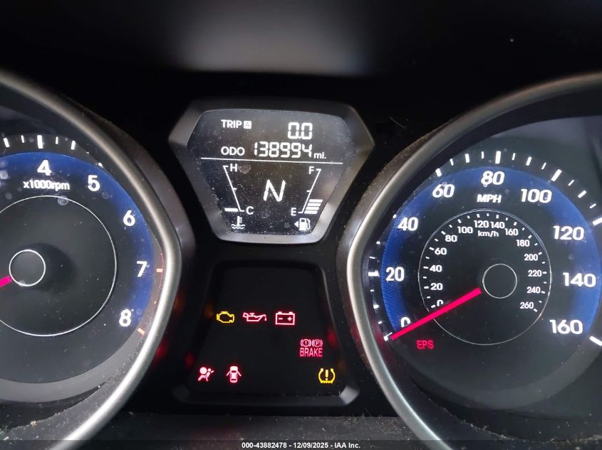 2013 Hyundai Elantra Gls VIN: 5NPDH4AE9DH272230 Lot: 43882478