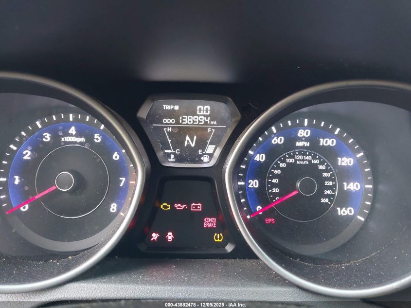 2013 Hyundai Elantra Gls VIN: 5NPDH4AE9DH272230 Lot: 43882478