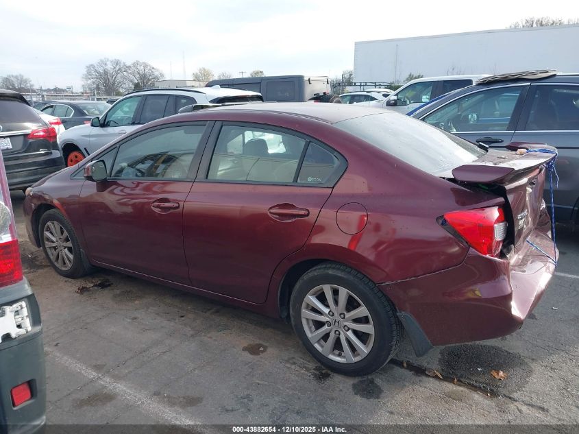 2012 Honda Civic Ex VIN: 2HGFB2F85CH509144 Lot: 43882654