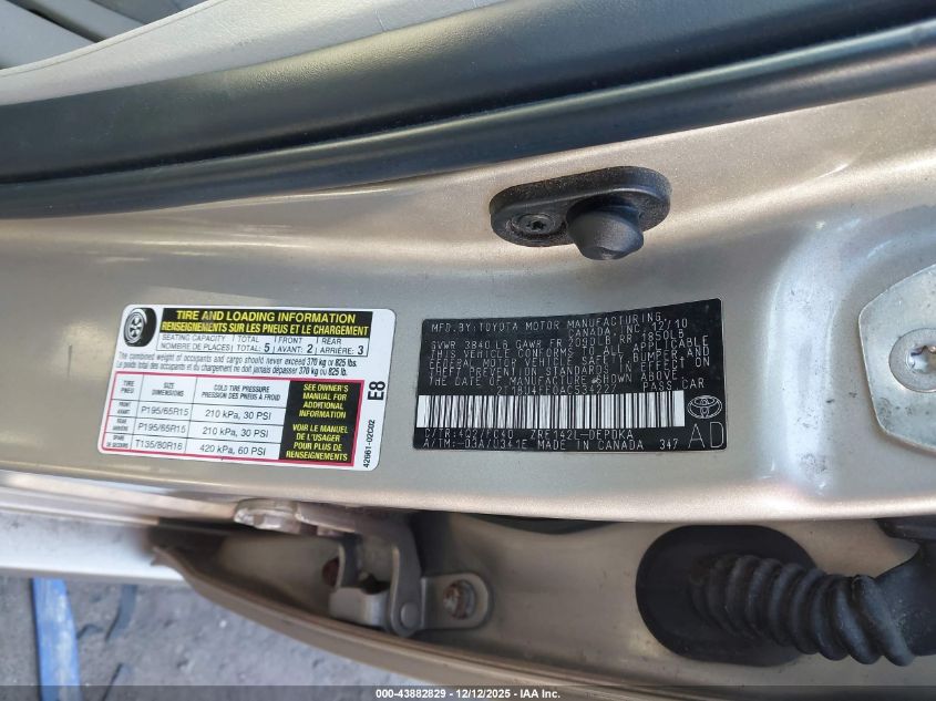 2010 Toyota Corolla Le VIN: 2T1BU4EE0AC534227 Lot: 43882829