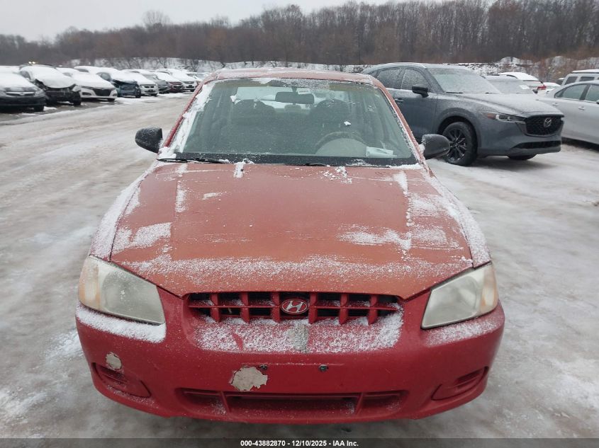 2000 Hyundai Accent Gl VIN: KMHCG45G9YU095115 Lot: 43882870