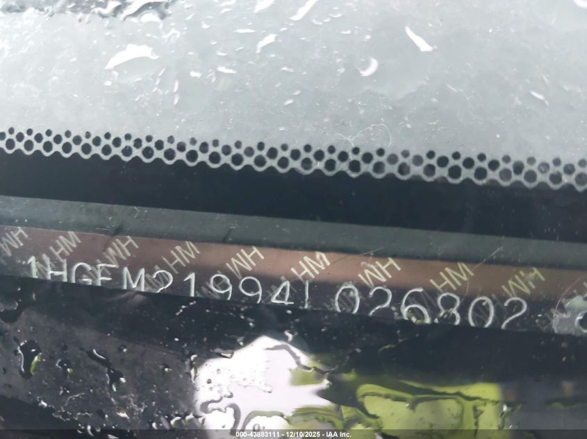 2004 Honda Civic Ex VIN: 1HGEM21994L026802 Lot: 43883111