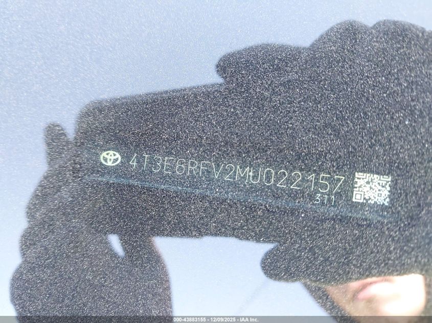 2021 Toyota Rav4 Hybrid Xse VIN: 4T3E6RFV2MU022157 Lot: 43883155