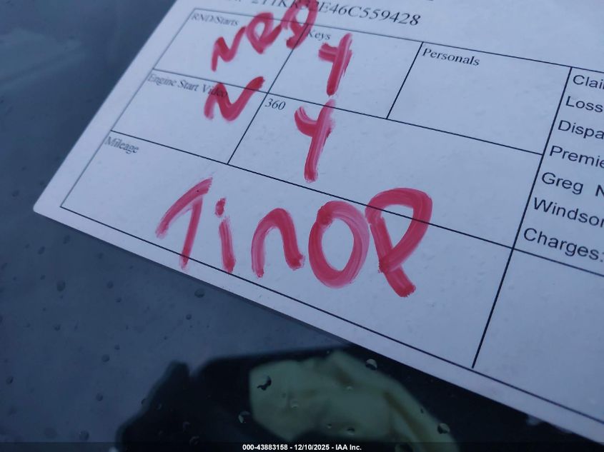 2006 Toyota Matrix Xr VIN: 2T1KR32E46C559428 Lot: 43883158