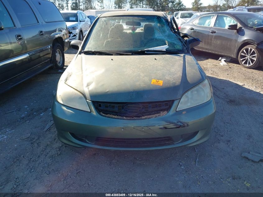 2004 Honda Civic Vp VIN: 2HGES163X4H641831 Lot: 43883409