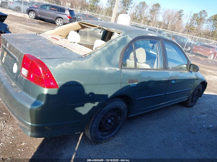 2004 Honda Civic Vp VIN: 2HGES163X4H641831 Lot: 43883409