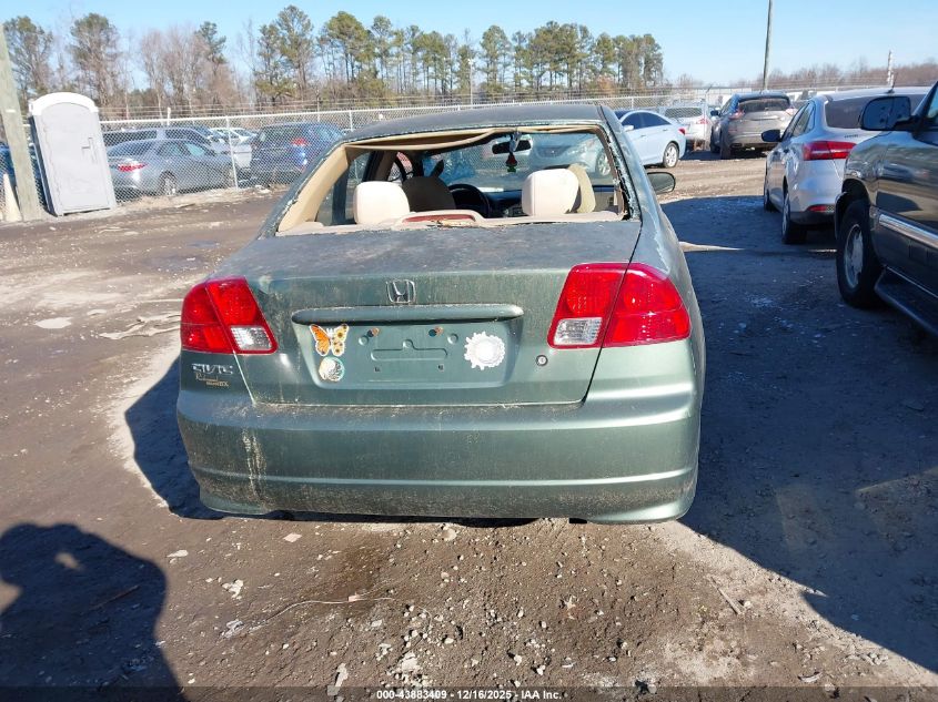 2004 Honda Civic Vp VIN: 2HGES163X4H641831 Lot: 43883409