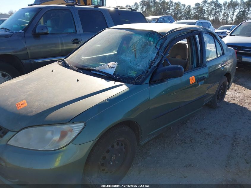 2004 Honda Civic Vp VIN: 2HGES163X4H641831 Lot: 43883409