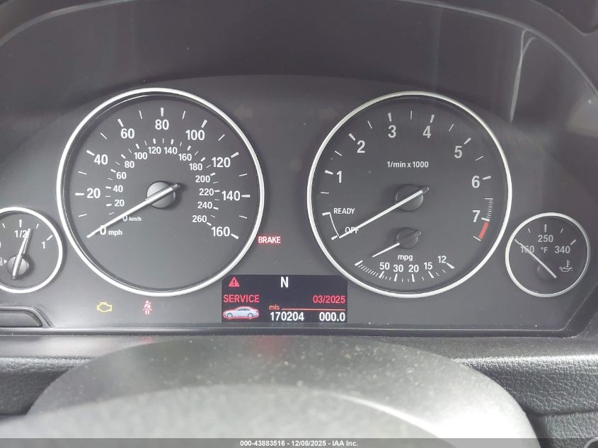 2012 BMW 328I VIN: WBA3A5C53CF345021 Lot: 43883516