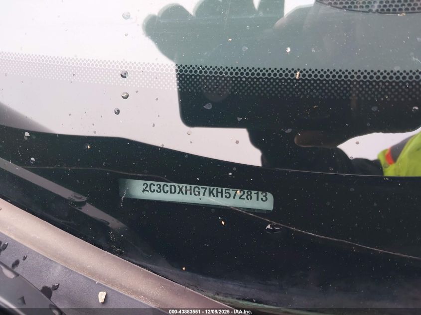 2019 Dodge Charger Gt Rwd VIN: 2C3CDXHG7KH572813 Lot: 43883551