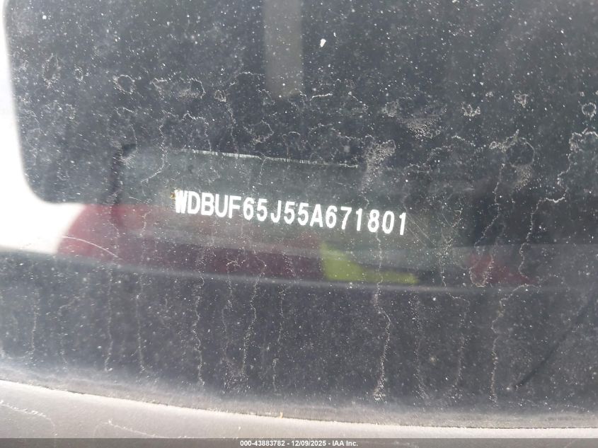 2005 Mercedes-Benz E 320 VIN: WDBUF65J55A671801 Lot: 43883782