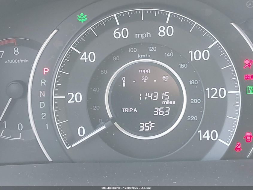 2012 Honda Cr-V Ex-L VIN: JHLRM3H76CC006356 Lot: 43883810