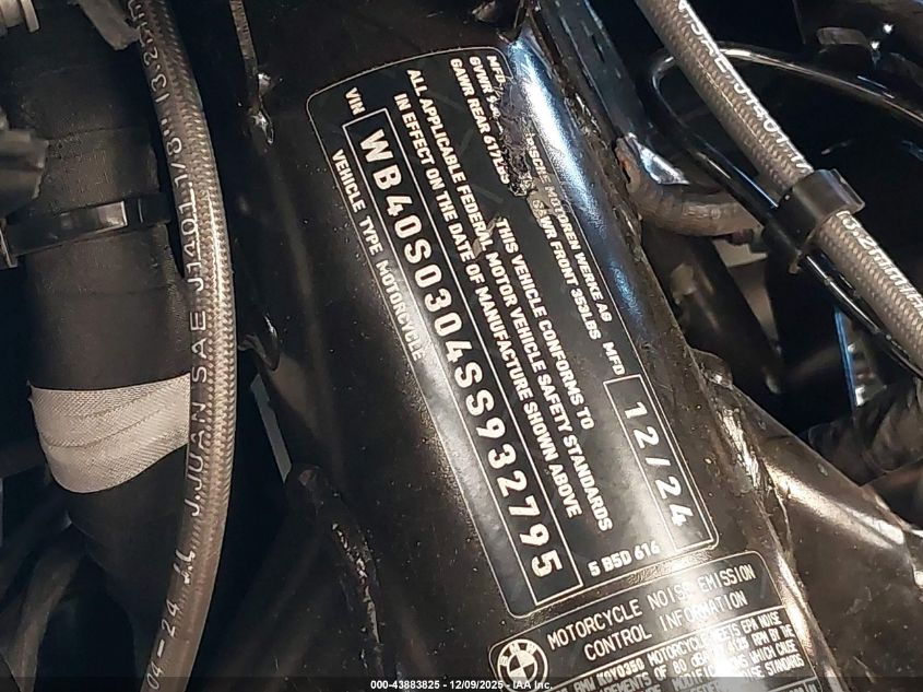 2025 BMW C 400 Gt VIN: WB40S0304SS932795 Lot: 43883825