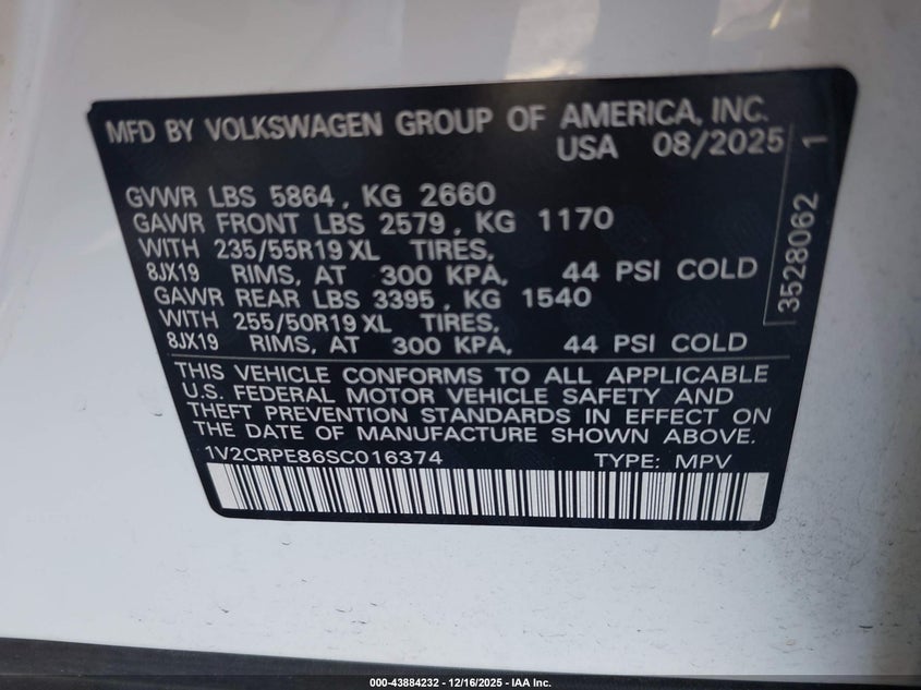 1V2CRPE86SC016374 2025 VOLKSWAGEN ID.4 photo no. 9