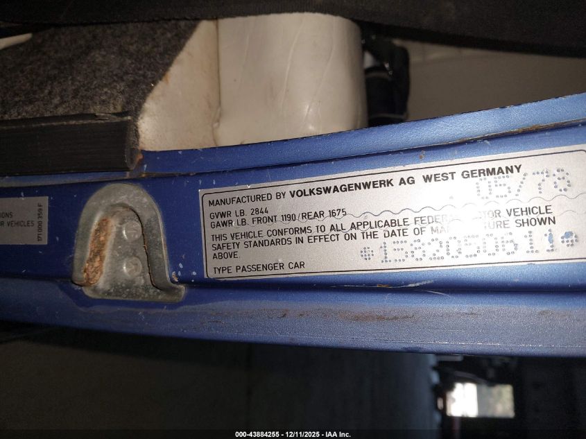 1978 Volkswagen Beetle VIN: 1582050611 Lot: 43884255