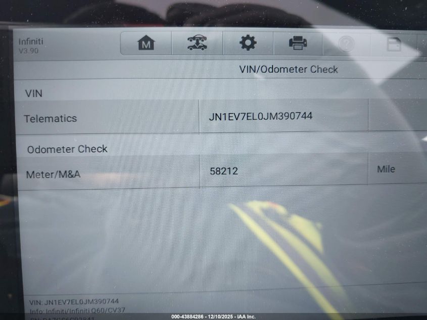 2018 Infiniti Q60 3.0T Luxe VIN: JN1EV7EL0JM390744 Lot: 43884286