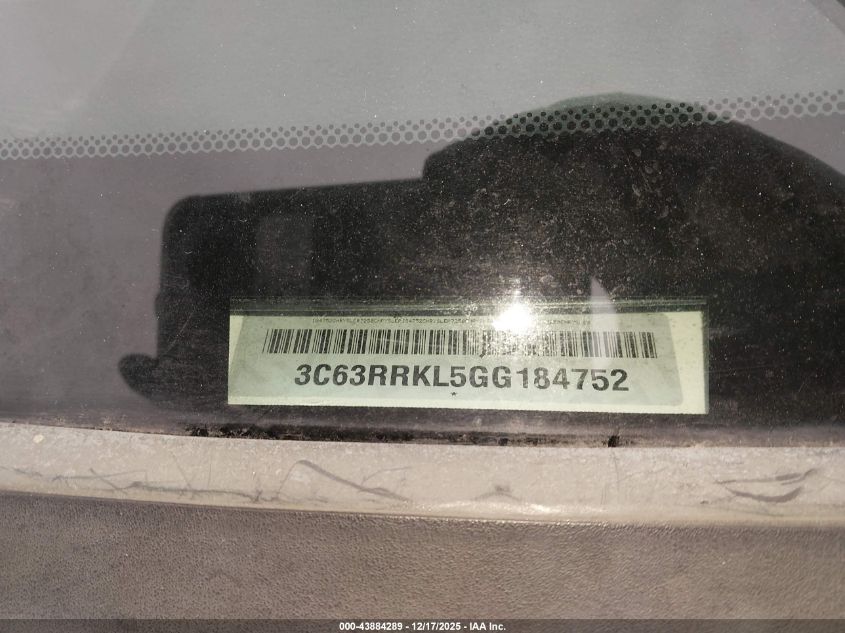 2016 Ram 3500 Longhorn VIN: 3C63RRKL5GG184752 Lot: 43884289