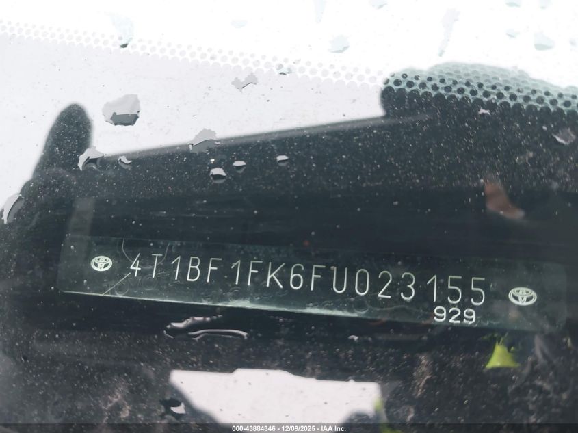 2015 Toyota Camry Se VIN: 4T1BF1FK6FU023155 Lot: 43884346