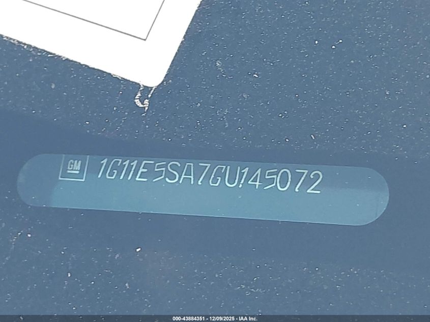 2016 Chevrolet Malibu Limited Ltz VIN: 1G11E5SA7GU145072 Lot: 43884351