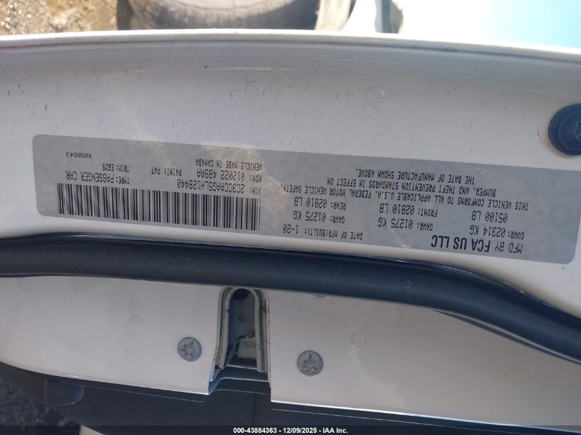 2020 Chrysler 300 Touring/Touring L VIN: 2C3CCAAG5L8128440 Lot: 43884363