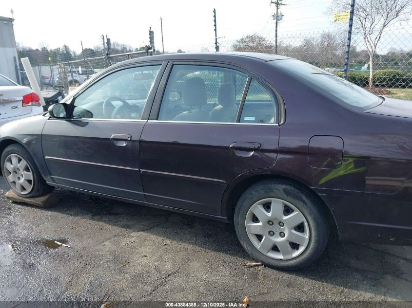2001 Honda Civic Ex VIN: 2HGES26791H591511 Lot: 43884385