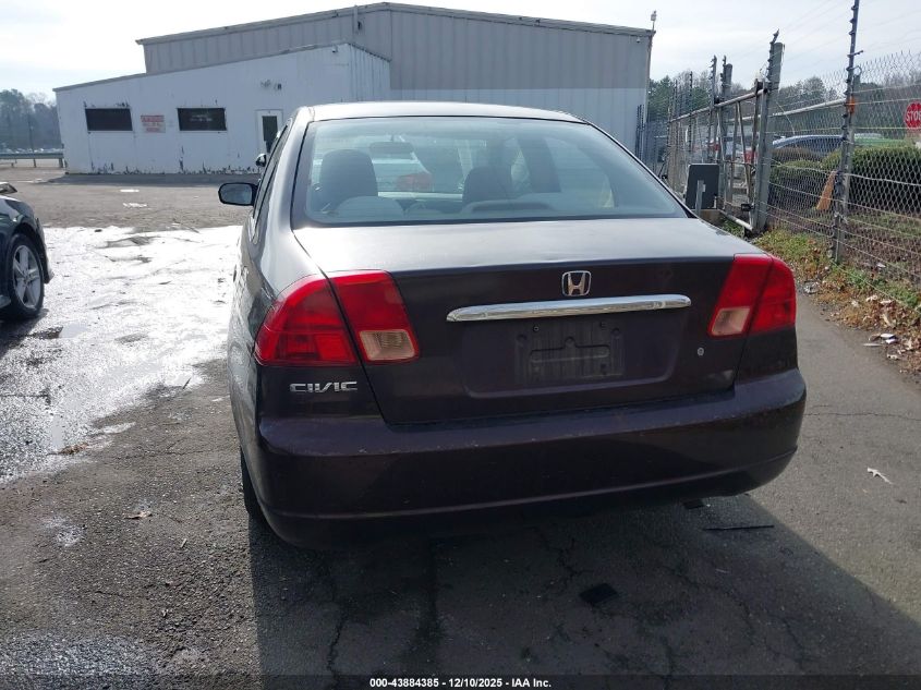 2001 Honda Civic Ex VIN: 2HGES26791H591511 Lot: 43884385