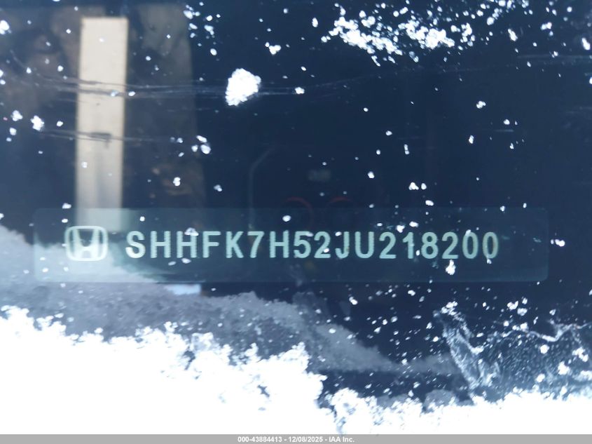 2018 Honda Civic Ex VIN: SHHFK7H52JU218200 Lot: 43884413