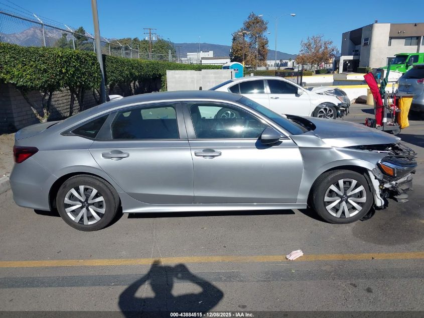 2025 Honda Civic Lx VIN: 2HGFE2F29SH520424 Lot: 43884515