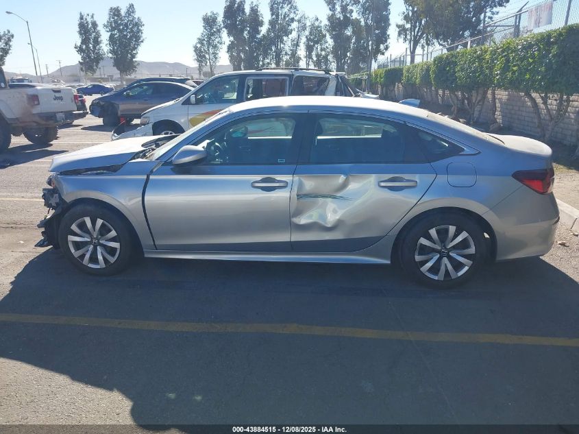 2025 Honda Civic Lx VIN: 2HGFE2F29SH520424 Lot: 43884515