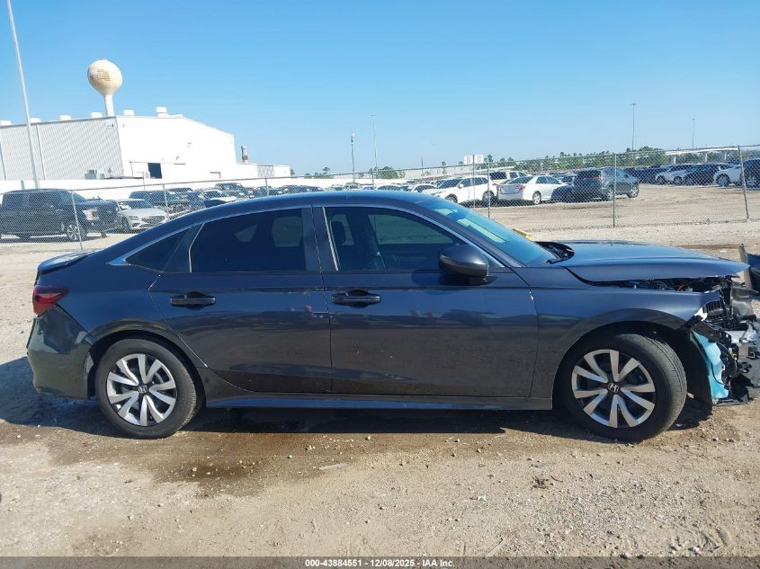 2025 Honda Civic Lx VIN: 2HGFE2F24SH596195 Lot: 43884551