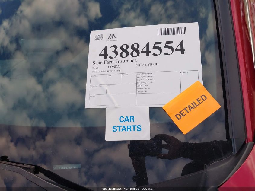 2025 Honda Cr-V Hybrid Sport-L VIN: 7FARS5H83SE031986 Lot: 43884554