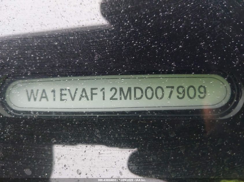 2021 Audi Q8 Premium Plus 55 Tfsi Quattro Tiptronic VIN: WA1EVAF12MD007909 Lot: 43884653