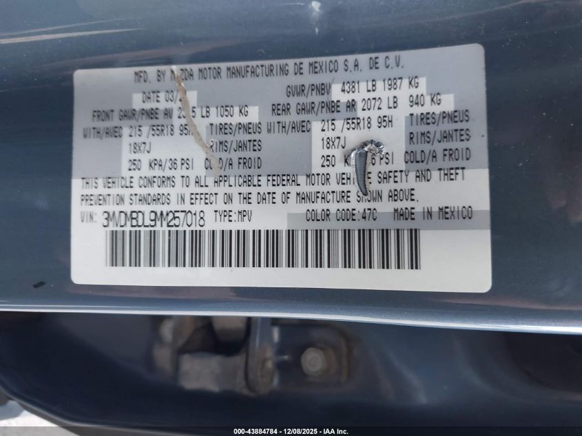 2021 Mazda Cx-30 Premium VIN: 3MVDMBDL9MM257018 Lot: 43884784