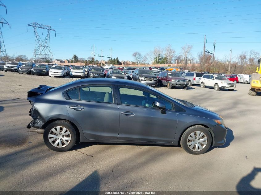 2012 Honda Civic Lx VIN: 19XFB2F53CE372463 Lot: 43884789