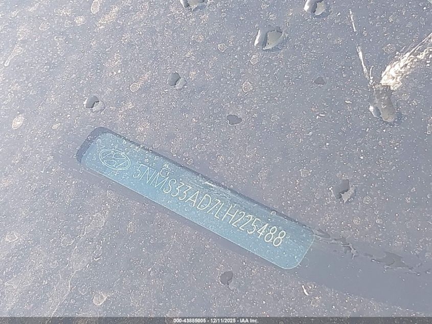 2020 Hyundai Santa Fe Sel VIN: 5NMS33AD7LH225488 Lot: 43885005