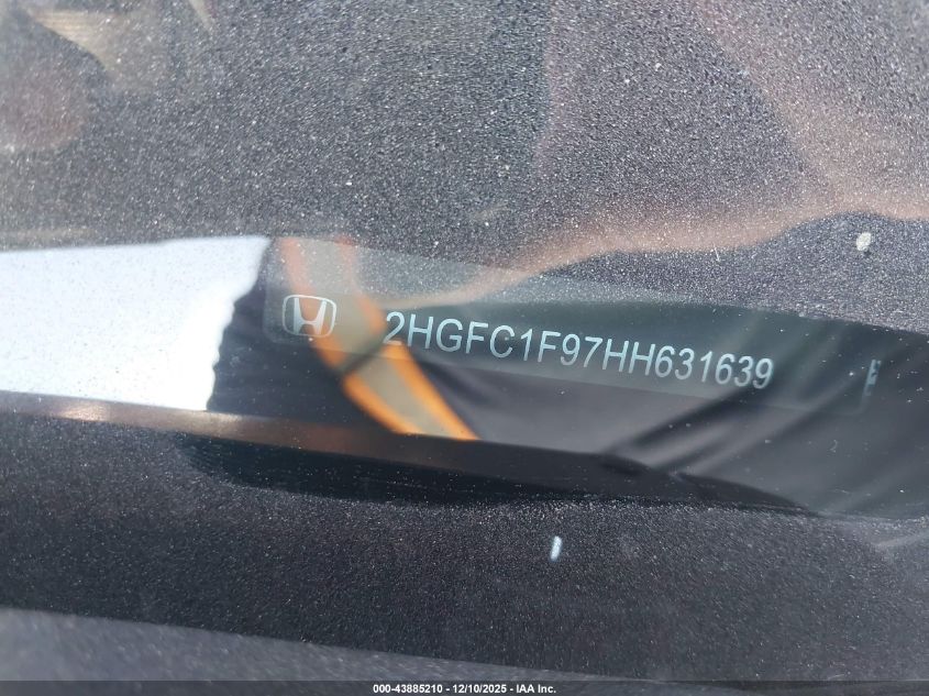 2017 Honda Civic Touring VIN: 2HGFC1F97HH631639 Lot: 43885210