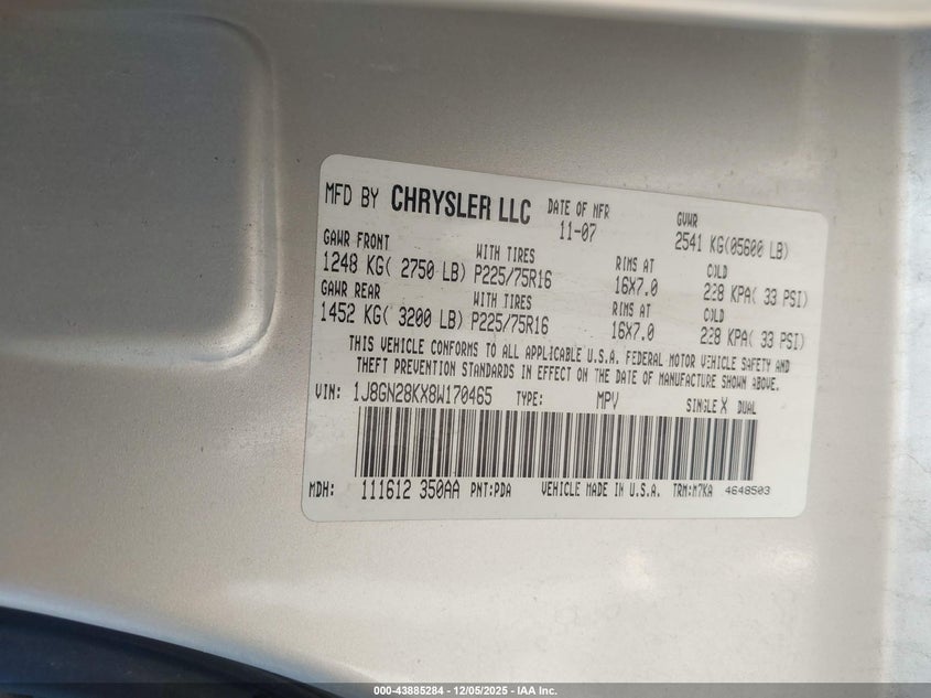 1J8GN28KX8W170465 2008 JEEP LIBERTY (NORTH AMERICA) photo no. 9
