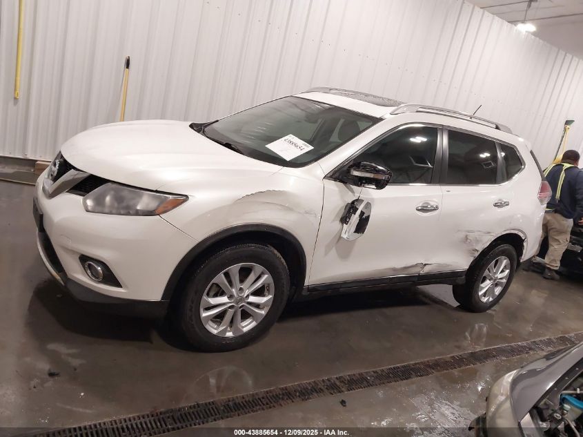 2016 Nissan Rogue Sv VIN: 5N1AT2MV5GC738586 Lot: 43885654