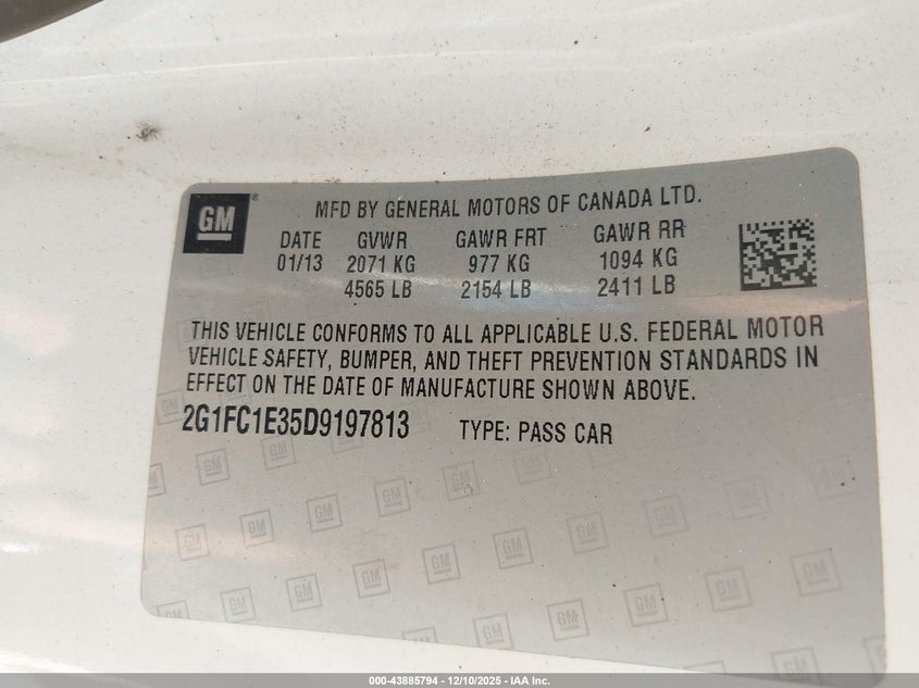 2G1FC1E35D9197813 2013 CHEVROLET CAMARO photo no. 9