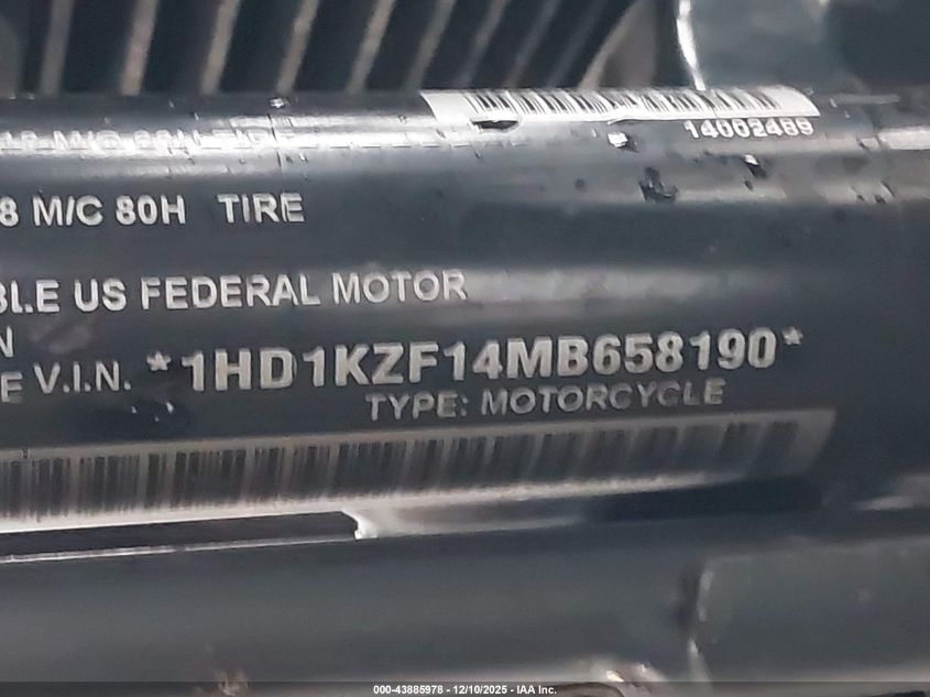 2021 Harley-Davidson Fltrk VIN: 1HD1KZF14MB658190 Lot: 43885978