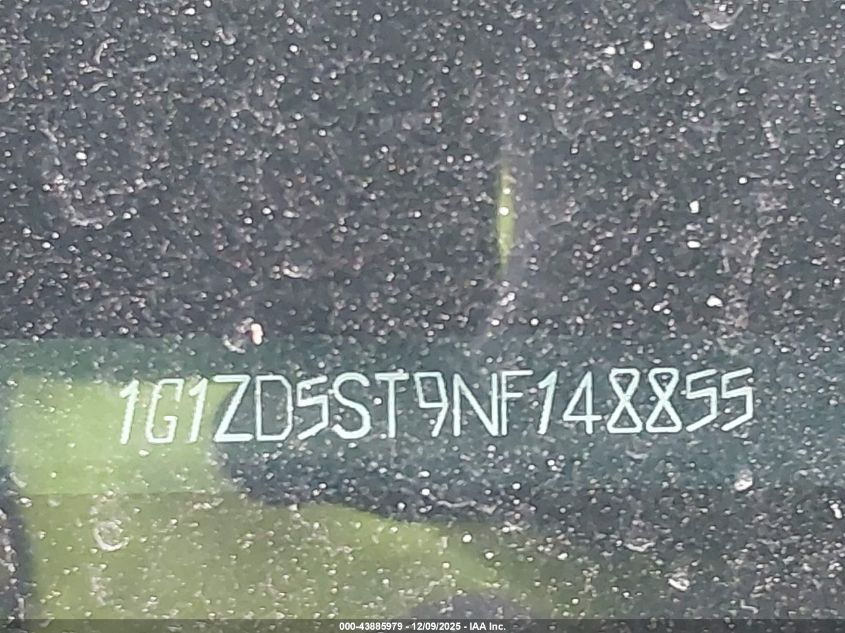 2022 Chevrolet Malibu Fwd Lt VIN: 1G1ZD5ST9NF148855 Lot: 43885979