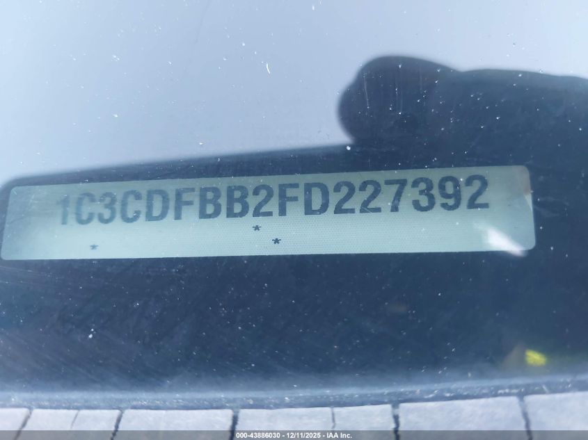 2015 Dodge Dart Sxt VIN: 1C3CDFBB2FD227392 Lot: 43886030