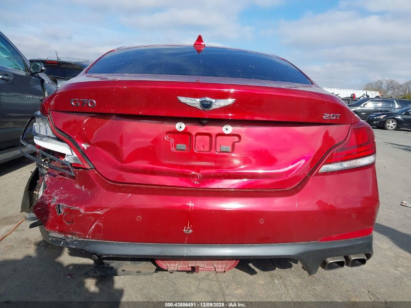 2019 Genesis G70 2.0T Advanced VIN: KMTG44LA6KU034262 Lot: 43886491