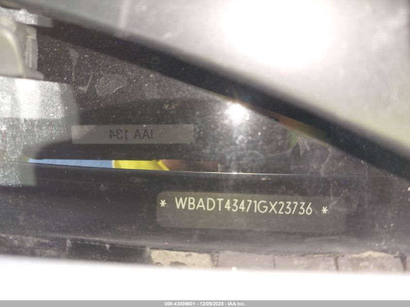 2001 BMW 525Ia VIN: WBADT43471GX23736 Lot: 43886601