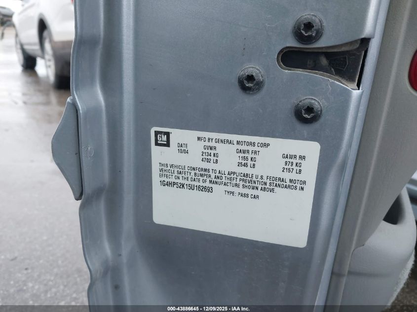 2005 Buick Lesabre Custom VIN: 1G4HP52K15U162693 Lot: 43886645