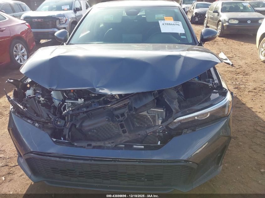 2025 Honda Civic Lx VIN: 2HGFE2F27SH596742 Lot: 43886696