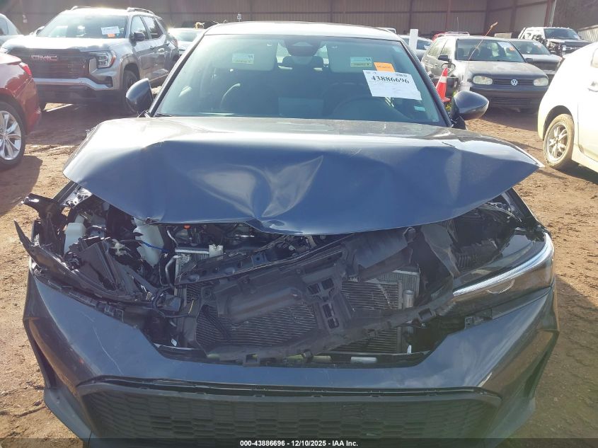 2025 Honda Civic Lx VIN: 2HGFE2F27SH596742 Lot: 43886696