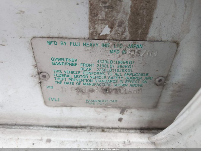 2004 Subaru Forester 2.5Xt VIN: JF1SG69694G711603 Lot: 43886751