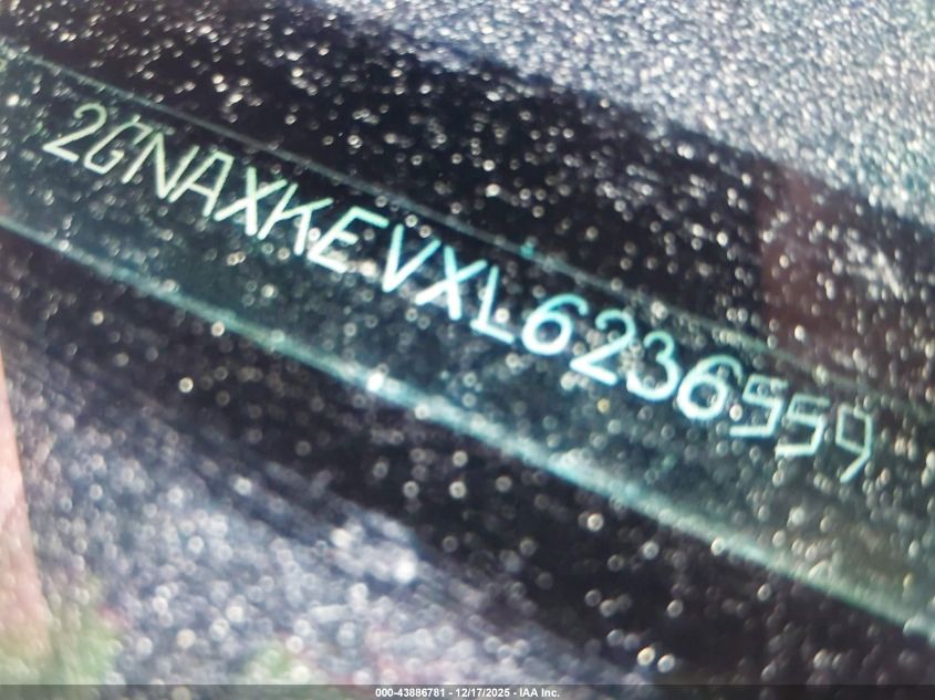 2020 Chevrolet Equinox Fwd Lt 1.5L Turbo VIN: 2GNAXKEVXL6236559 Lot: 43886781