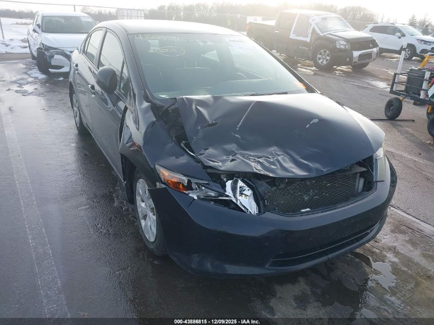 2012 Honda Civic Lx VIN: 19XFB2F53CE081770 Lot: 43886815